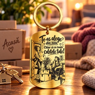 Breloc Army Gold Plated „Te-aș Alege Din Nou” | Giftopolis