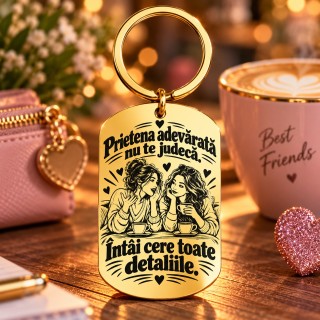 Breloc Army Gold Plated „Prietena Nu Te Judecă” | Giftopolis