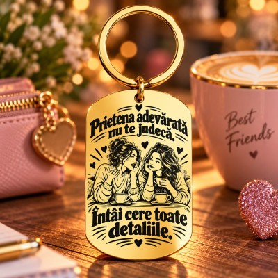 Breloc Army Gold Plated „Prietena Nu Te Judecă” | Giftopolis