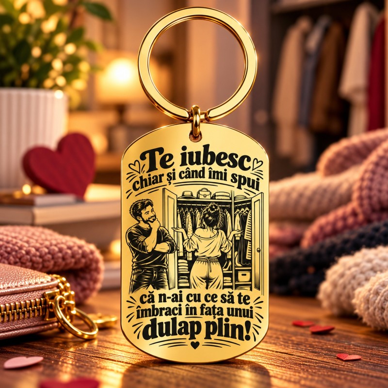                  Breloc Army Gold Plated „N-ai cu Ce Să Te Îmbraci” | Giftopolis
               