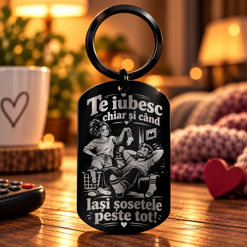 Breloc Army Negru „Lași Șosetele Peste Tot” | Giftopolis