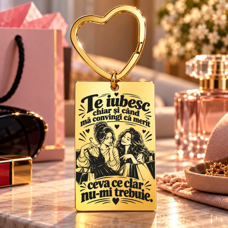 Breloc Gold Plated Inimă „Mă Convingi Că Merit” | Giftopolis
