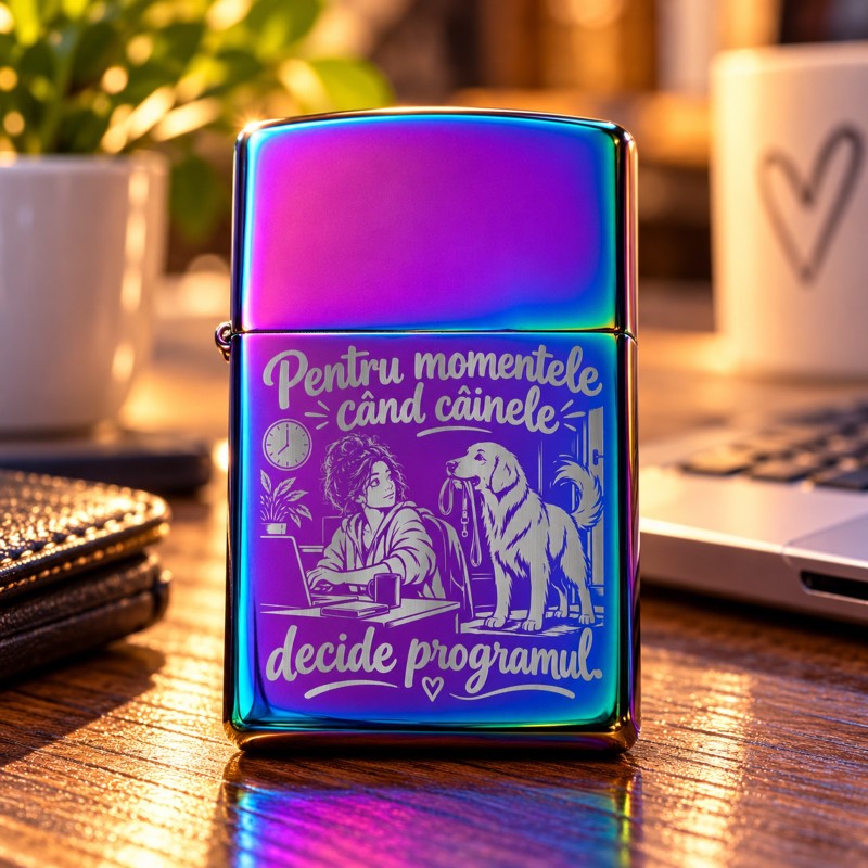                  Brichetă Multicolor „Câinele Decide Programul” | Giftopolis
               