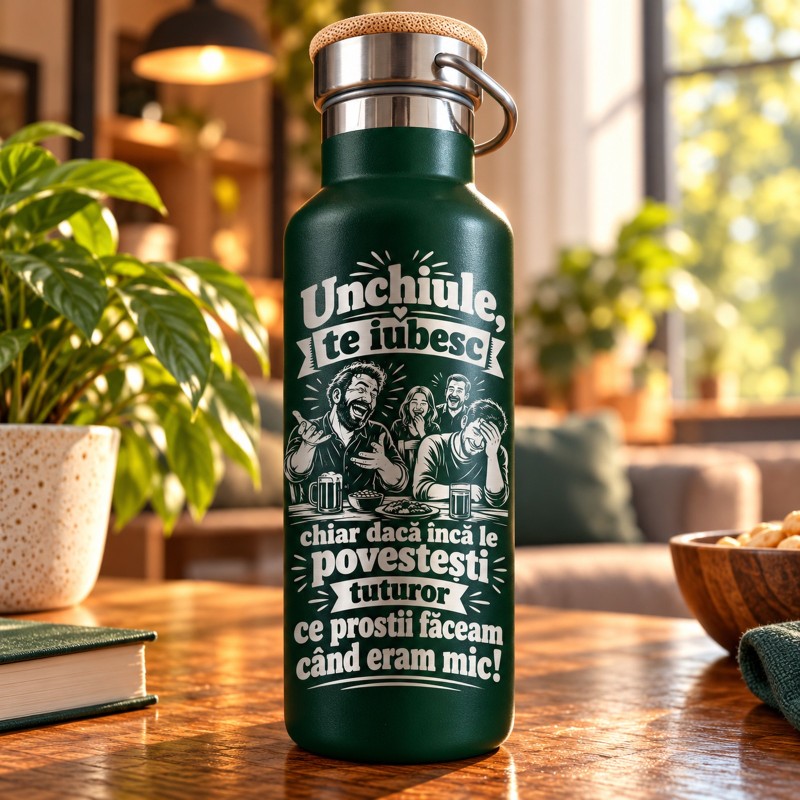                  Termos Verde 500 ml „Unchiule, Povești din Copilăria Mea” | Giftopolis
               