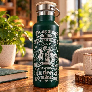 Termos Verde 500 ml „Te-aș Alege din Nou, Dar Tu Decizi Cina” | Giftopolis