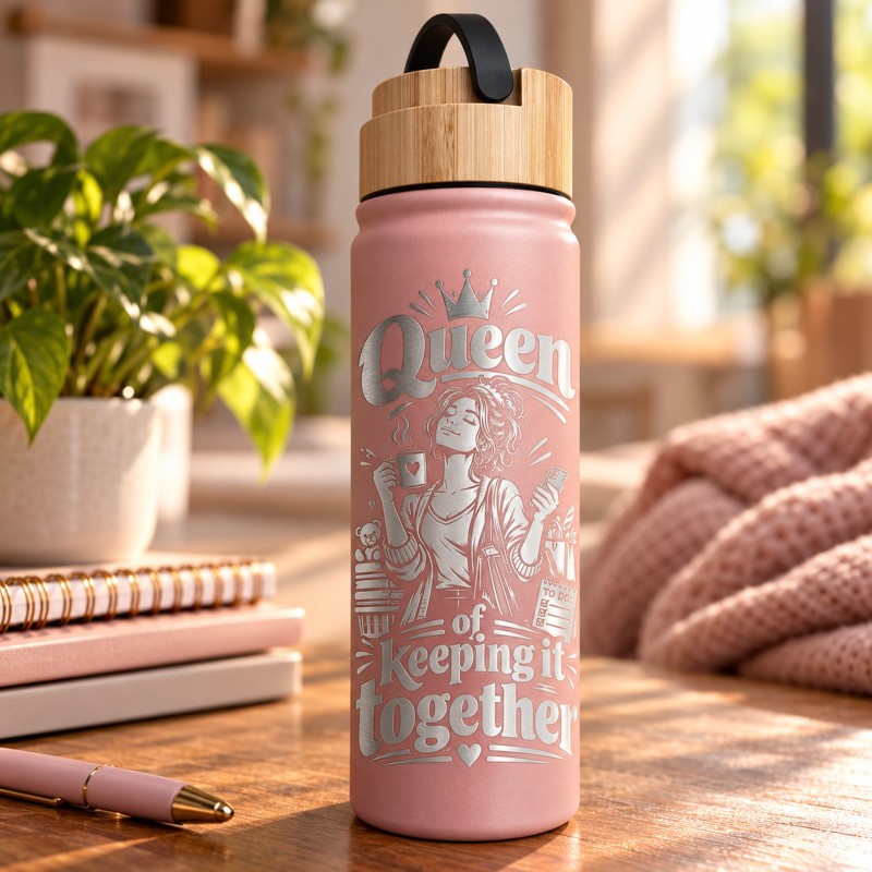                  Termos Roz 500 ml „Queen of Keeping It Together” | Giftopolis
               
