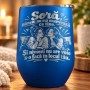 Termos Tip Pahar Vin Albastru 360 ml „Soră, Mă Enervezi” | Giftopolis