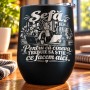 Termos Tip Pahar Vin Negru 360 ml „Șefă” – Cadou pentru Șefă | Giftopolis