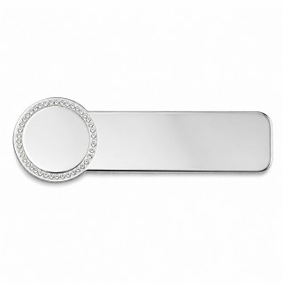 Ecuson Personalizat din Inox Argintiu Zoom Pietre – Gravură Laser Cum Vrei Tu