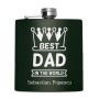 Sticla de buzunar Personalizata Inox Verde 200ml Nume Tata