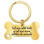 Breloc Personalizat Os Inox Auriu Mesaj