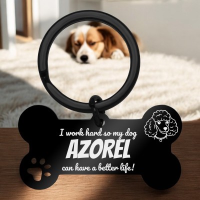 Breloc Personalizat Os Inox Negru My Dog