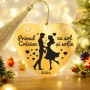 Decoratiune Personalizata Craciun Inima Inox Auriu Indragostiti