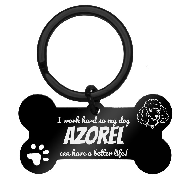 Breloc Personalizat Os Inox Negru My Dog