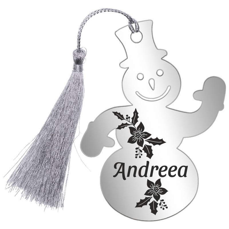 Decoratiune Personalizata Craciun Om Zapada Inox Argintiu Nume