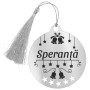 Decoratiune Personalizata Craciun Glob Inox Argintiu Dorinte