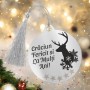 Decoratiune Personalizata Craciun Glob Inox Argintiu Urare Ren