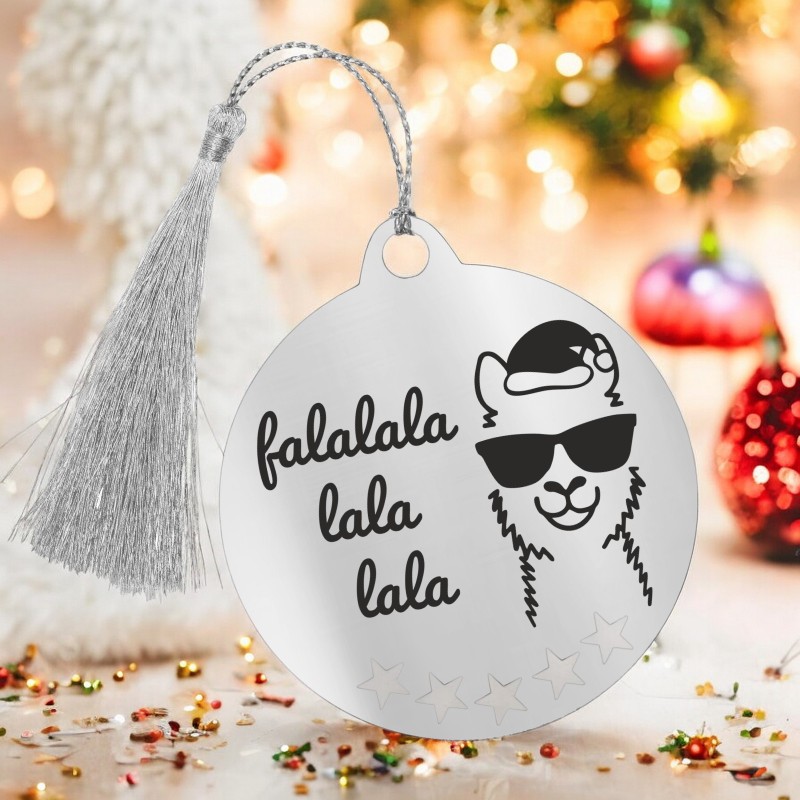 Decoratiune Personalizata Craciun Glob Inox Argintiu Amuzant