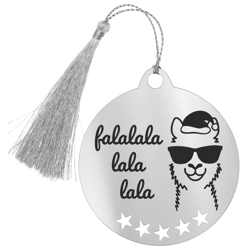 Decoratiune Personalizata Craciun Glob Inox Argintiu Amuzant