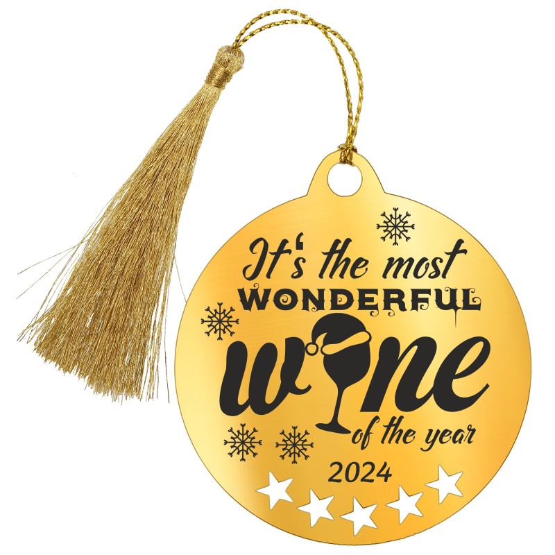 Decoratiune Personalizata Craciun Glob Inox Auriu Wine