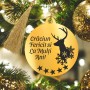 Decoratiune Personalizata Craciun Glob Inox Auriu Urare Ren