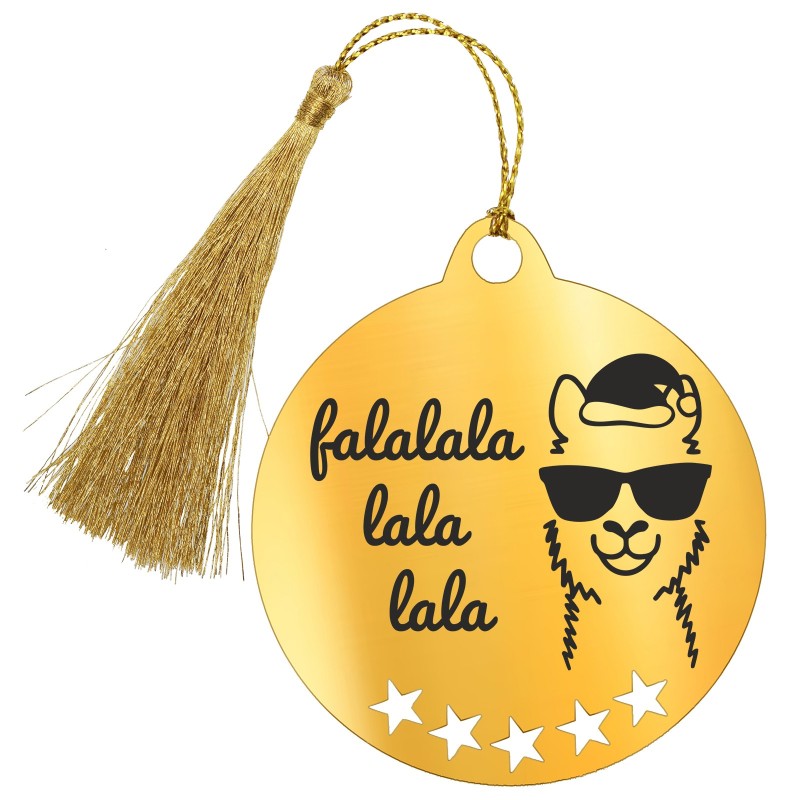                  Decoratiune Personalizata Craciun Glob Inox Auriu Amuzant
               