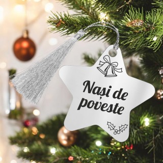 Decoratiune Personalizata Craciun Stea Inox Argintiu De Poveste