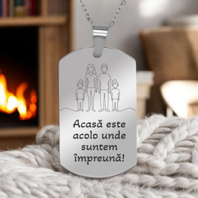 Colier Personalizat Army Inox Argintiu Acasa