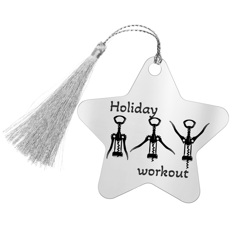                  Decoratiune Personalizata Craciun Stea Inox Argintiu Gluma
               