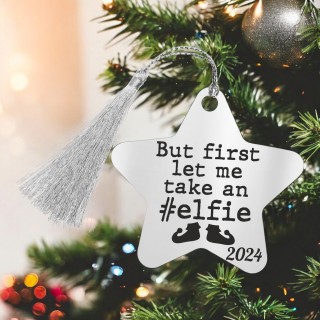 Decoratiune Personalizata Craciun Stea Inox Argintiu Elfie