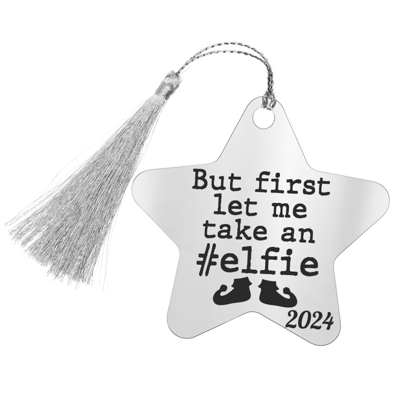 Decoratiune Personalizata Craciun Stea Inox Argintiu Elfie