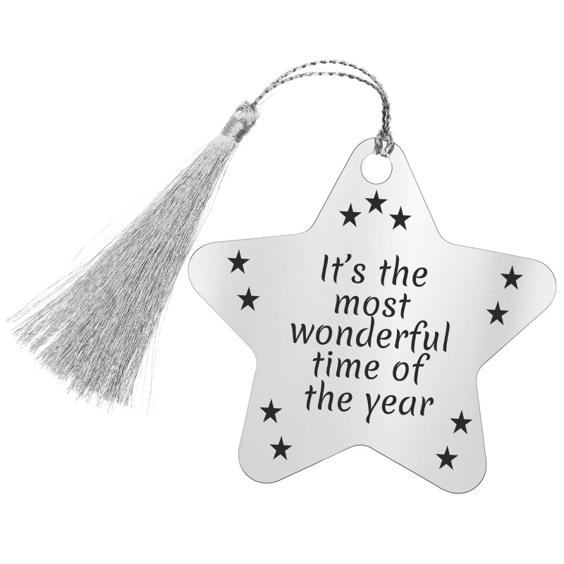 Decoratiune Personalizata Craciun Stea Inox Argintiu Stele Urare