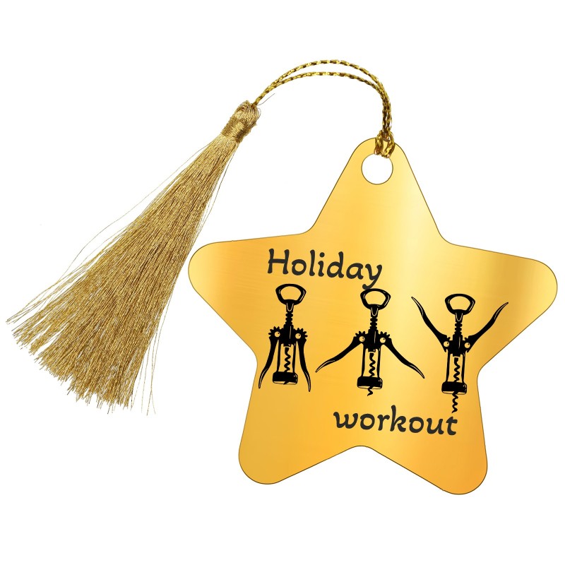                  Decoratiune Personalizata Craciun Stea Inox Auriu Gluma
               