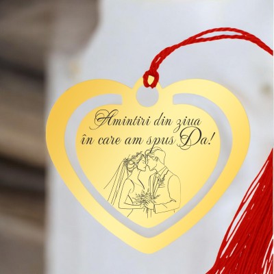 Semn de Carte Personalizat Inox Auriu Eveniment