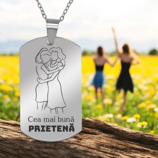 Colier Personalizat Army Inox Argintiu Dedicatie