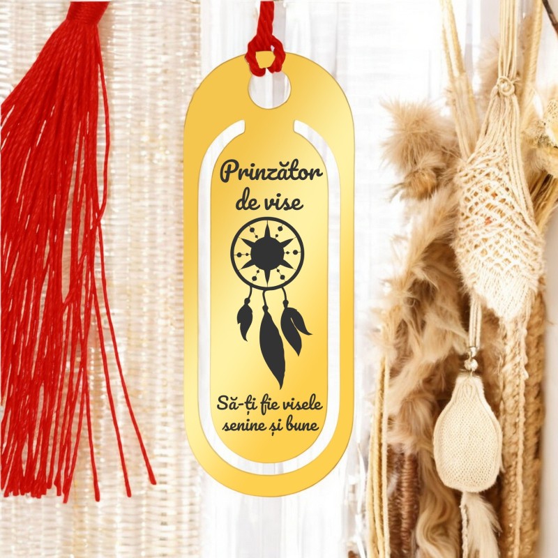                  Semn de Carte Personalizat Inox Auriu Protectie
               