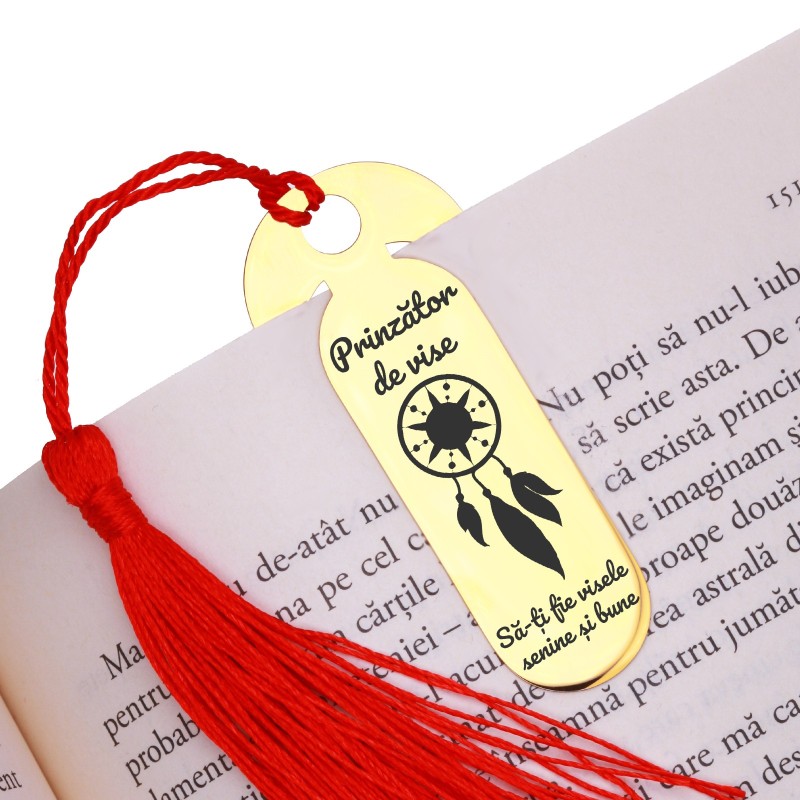                  Semn de Carte Personalizat Inox Auriu Protectie
               