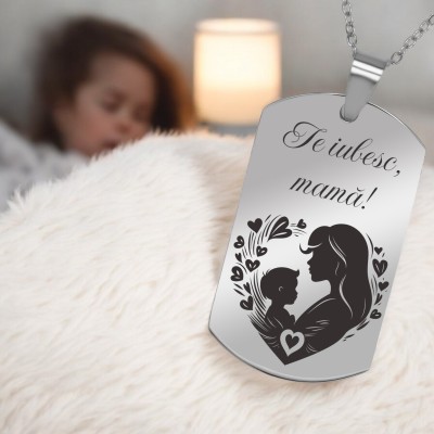 Colier Personalizat Army Inox Argintiu Mama