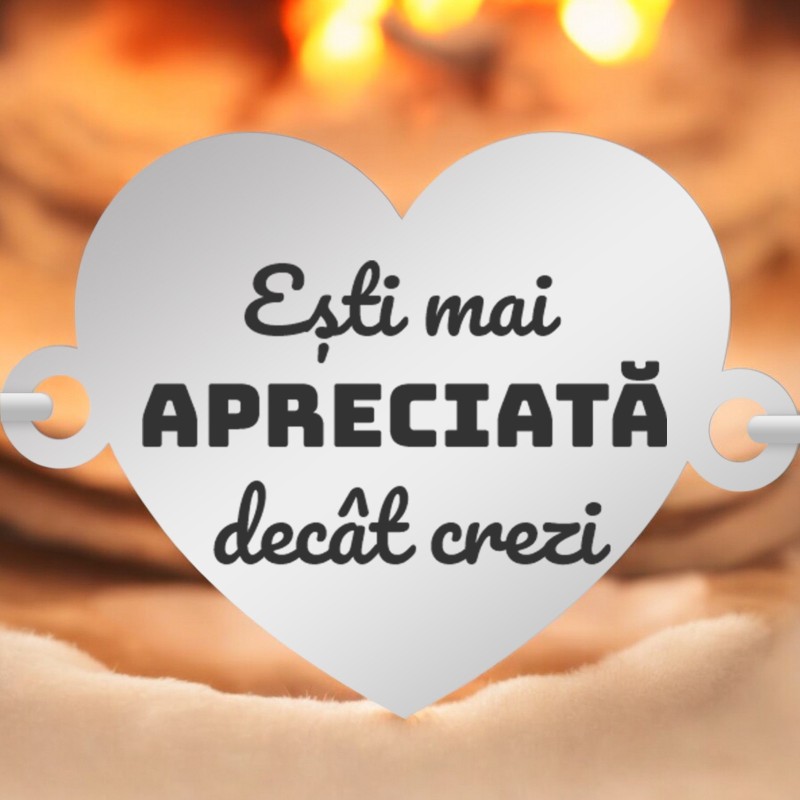                  Bratara Personalizata Lantisor Inima Inox Argintiu Mai mult
               