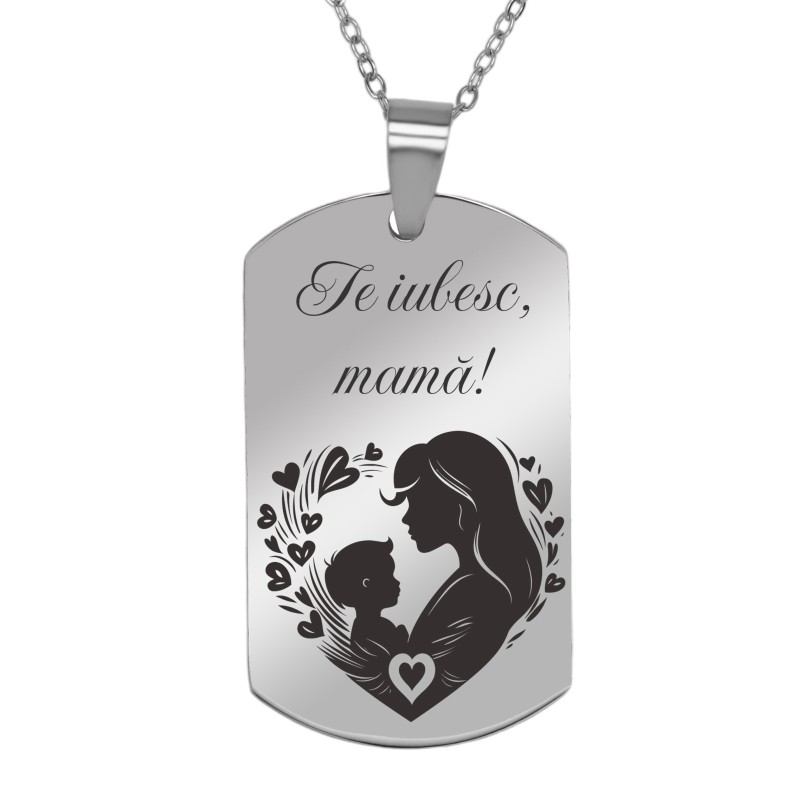                  Colier Personalizat Army Inox Argintiu Mama
               