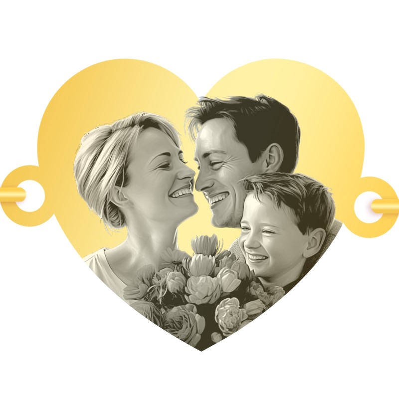                  Bratara Personalizata Lantisor Inima Inox Auriu Poza
               