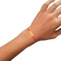 Bratara Personalizata Elastic Rosu Placuta Inox Auriu Mesaj