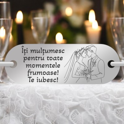Bratara Personalizata Lantisor Placuta Inox Argintiu Emotie