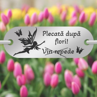 Bratara Personalizata Lantisor Placuta Inox Argintiu Zana