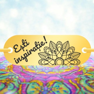 Bratara Personalizata Lantisor Placuta Inox Auriu Inspiratie