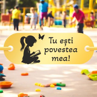 Bratara Personalizata Lantisor Placuta Inox Auriu Copilarie