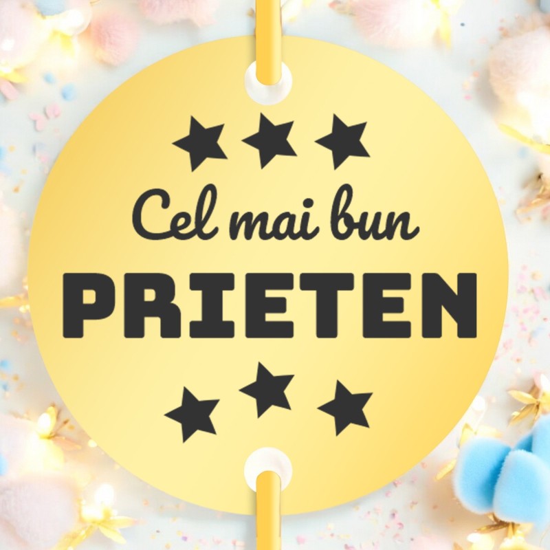 Bratara personalizata Lantisor Rotund Inox Auriu Dedicatie
