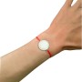 Bratara personalizata Elastic Rosu Rotund Pietre Inox Argintiu Dedicatie