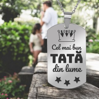 Colier Personalizat Army Inox Argintiu Coroana