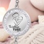 Bratara personalizata Lantisor Rotund Pietre Inox Argintiu Te iubesc